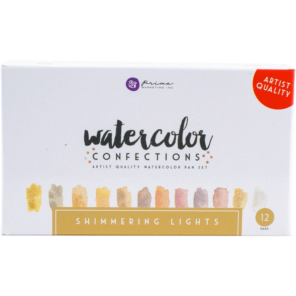 PRIMA - Watercolor Confections Watercolor Pans 12/Pkg-Shimmering Lights (590260) 655350590260