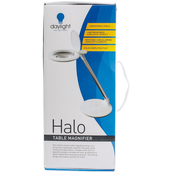 DAYLIGHT Halo Table Magnifier-White & Silver FOB: MI (U25200) 809802252002