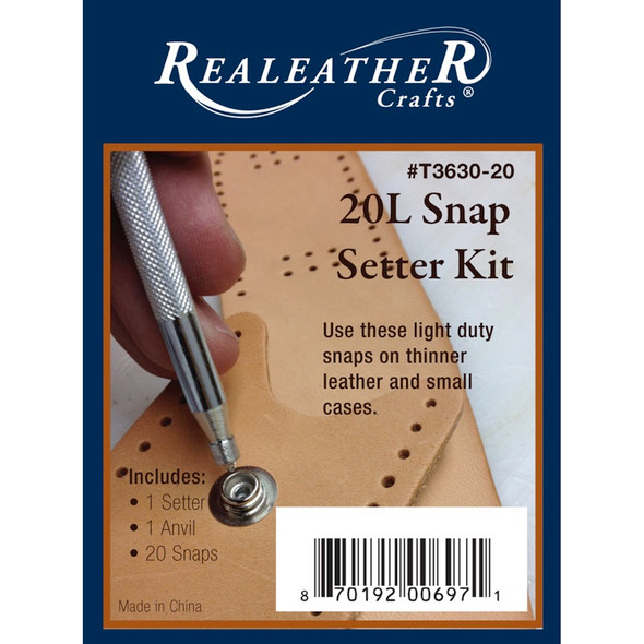 REALEATHER CRAFTS - 20L Snap Setter Kit-Nickel (T3630-20) 870192006971