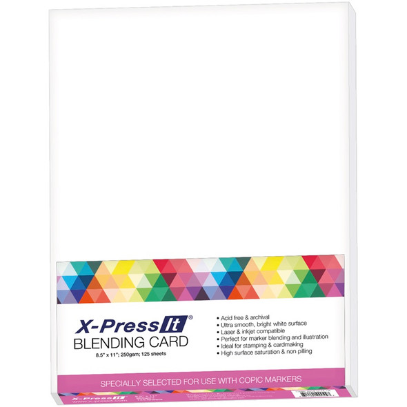 COPIC MARKER - X-Press Blending Card 8.5"X11" 125/Pkg-White (XPBC) 814291000447