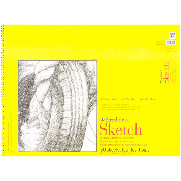 STRATHMORE - Sketch Spiral Paper Pad 18"X24"-30 Sheets (350180) 012017350184