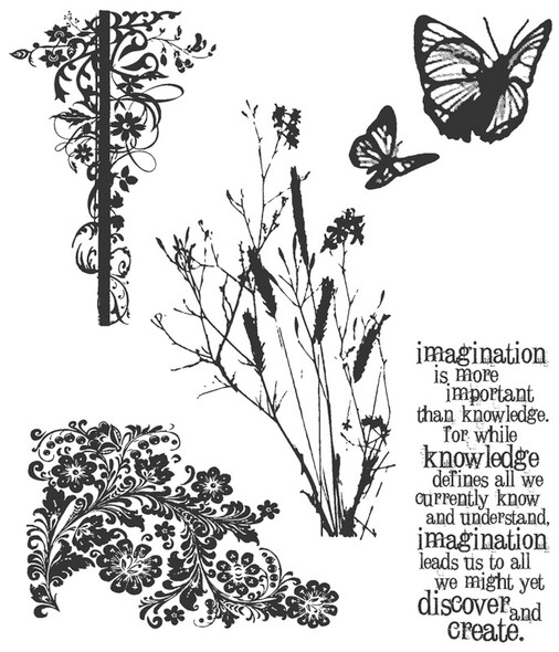 STAMPERS ANONYMOUS - Tim Holtz Cling Stamps 7"X8.5"-Nature's Discovery (CMS-049) 653341832412