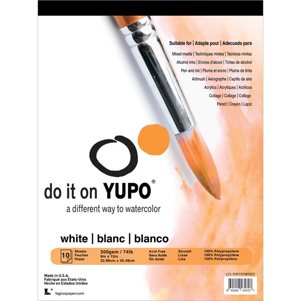 Yupo Paper 9"X12" 10 Sheets/Pkg-White 74lb (WH912) 645248434707