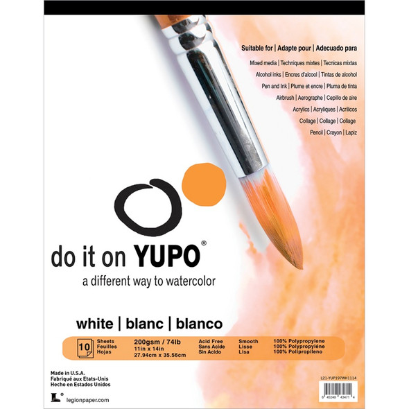 Yupo Paper 11"X14" 10 Sheets/Pkg-White 74lb (WH11X14) 645248434714