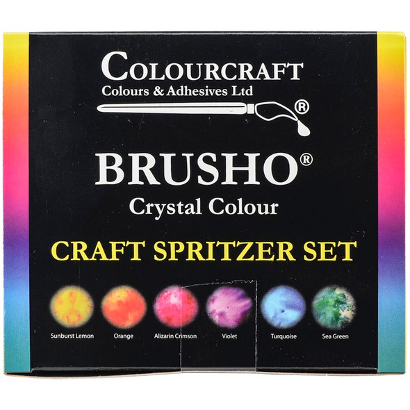 COLORFIN - Brusho Crystal Colours Craft Spritzer Set 6/Pkg - (BASS06) 5060133855071