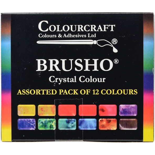 COLORFIN - Brusho Crystal Colours Set 12/Pkg - (BASS12) 5060133850007