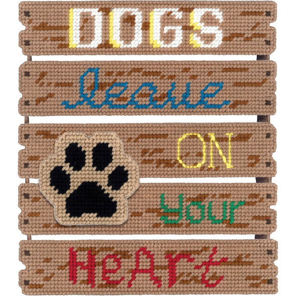 JANLYNN - Pallet-Ables Dogs Leave Pawprints Plastic Canvas Kit-10.5"x11.5"x1.25" 7 count (21-1855) 049489009845