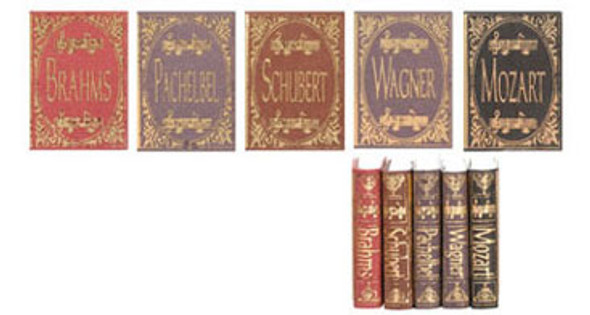 NEW CREATIONS 1" Scale Dollhouse Miniature - Composers Books (NI128)