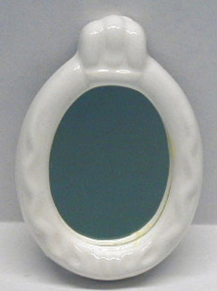 NEW CREATIONS - 1" Scale Dollhouse Miniature - Oval Bath Mirror - Ceramic (RA0147)