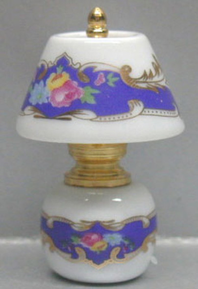 NEW CREATIONS - 1" Scale Dollhouse Miniature - China and Brass Lamp-Multi Colored (RA0188)