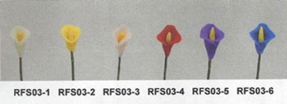 NEW CREATIONS - 1" Scale Dollhouse Miniature - Calla Lily Stems Set of 12 in Yellow (RFS03-2)