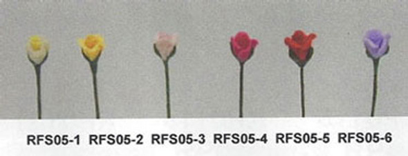 NEW CREATIONS - 1/2 Scale Rose Stems-Lavender/Set Of 12 Dollhouse Miniature (RFS05-6)