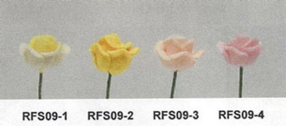 NEW CREATIONS - 1" Scale Dollhouse Miniature - Rose Stems Set Of 12 Yellow (RFS09-2)