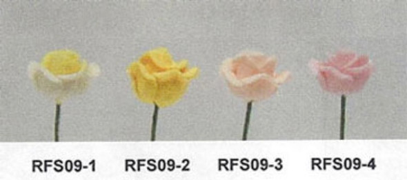 NEW CREATIONS - 1" Scale Dollhouse Miniature - Rose Stems Set Of 12 Peach (RFS09-3)