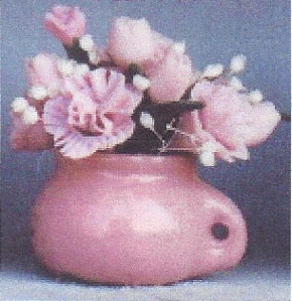 NEW CREATIONS - 1" Scale Dollhouse Miniature - Pink Rosebud and Carnations (RP0064)