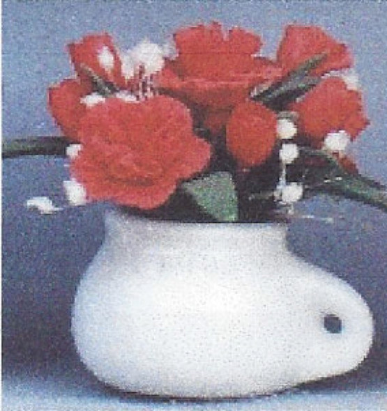NEW CREATIONS - 1" Scale Dollhouse Miniature - Red Rosebud and Carnations (RP0065)
