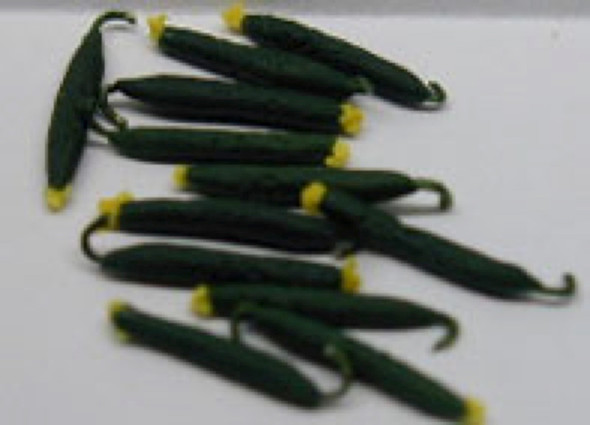 NEW CREATIONS - 1" Scale Dollhouse Miniature - Cucumbers Set of 12 (RR0219)