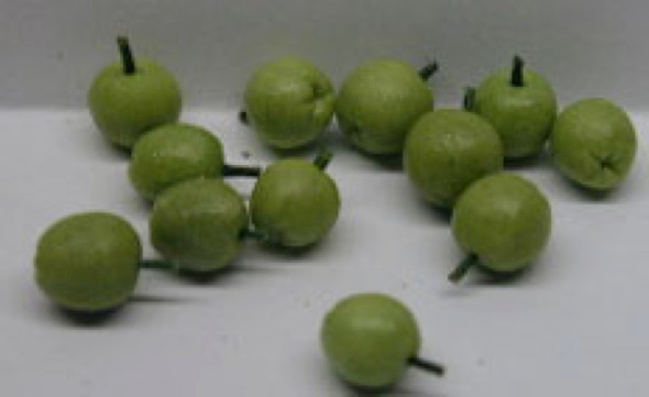 NEW CREATIONS - 1" Scale Dollhouse Miniature - Green Apples Set of 12 (RR0236)