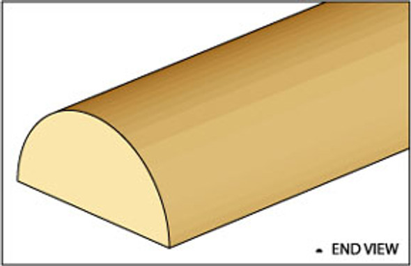 NORTHEASTERN SCALE LUMBER - (basswood) 3/64 Half Round (NE490)