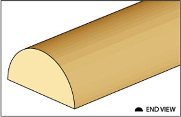 NORTHEASTERN SCALE LUMBER - (basswood) Half Round 3/16 (NE496)