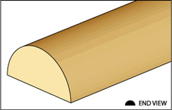 NORTHEASTERN SCALE LUMBER - (basswood) Half Round 1/4 (NE498)