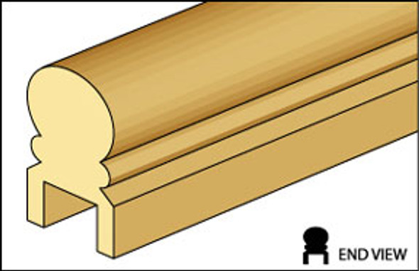 NORTHEASTERN SCALE LUMBER - 1 Inch Scale Dollhouse Miniature - (basswood) Hra-12 Handrail (NE958)