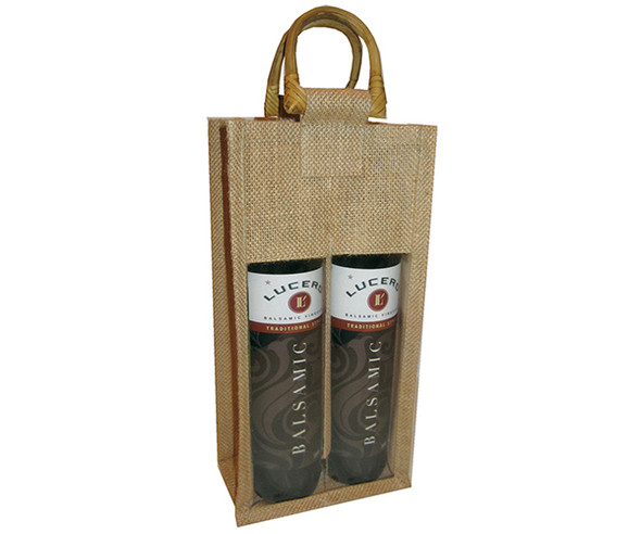 BELLA VITA - OJ2 Natural - Jute 2 Bottle Olive Oil Bags (OJ2NATURAL) 822372202116