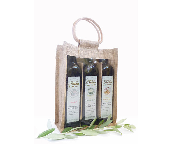 BELLA VITA - OJ3 Natural - Jute 3 Bottle Olive Oil Bags (OJ3NATURAL) 822372202208