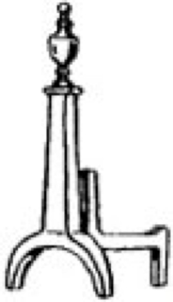 OLDE MOUNTAIN MINIATURES - 1" Scale Dollhouse Miniature - Charleston Andirons - Pair (B105)