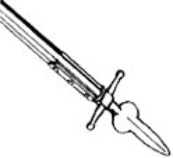 OLDE MOUNTAIN MINIATURES - 1" Scale Dollhouse Miniature - Spontoon- Medieval Weapon (H131)