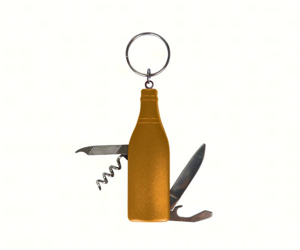 PROBAR - Gold Wine Bottle Multi-Tool Key Chain PBE202 645194611177