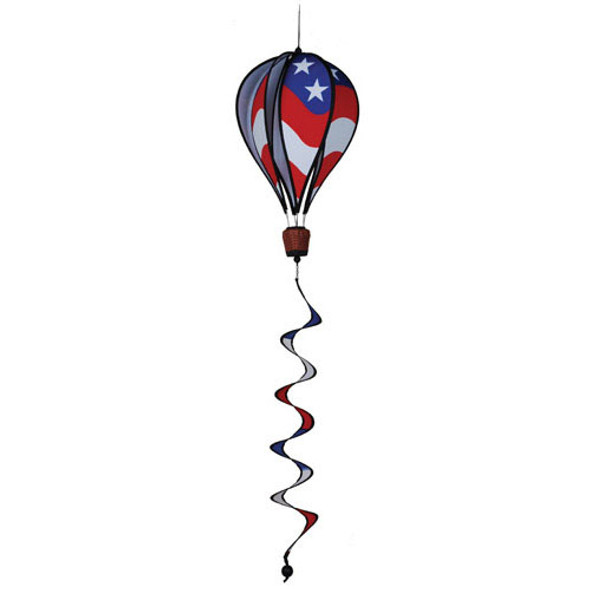 PREMIER DESIGNS - Patriotic Flag Colored - Hot Air Balloon with Tail Wind Garden Spinner - 16in. (PD25797) 630104257972