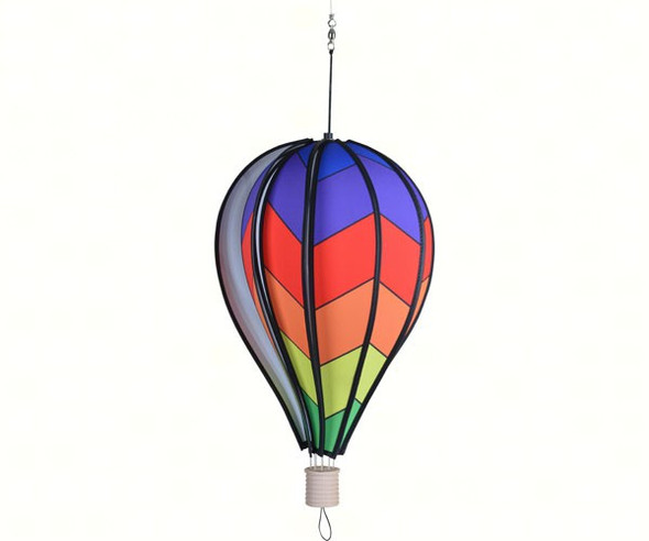 PREMIER DESIGNS - Chevron Rainbow 18 inch Hot Air Balloon Wind Spinner PD26404 630104264048