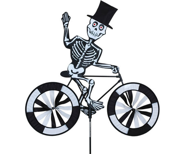 PREMIER DESIGNS - Skeleton Bicycle (Halloween) Wind Garden Spinner (PD26704) 630104267049