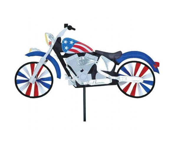 PREMIER DESIGNS - 22 inch Patriotic Motorcycle Wind Garden Products Spinner (PD26836) 630104268367