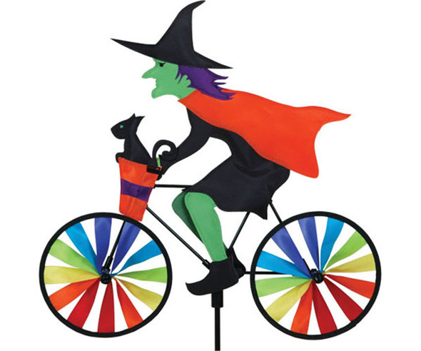 PREMIER DESIGNS - 20 inch Witch Bicycle (Halloween) Wind Garden Spinner (PD26852) 630104268527