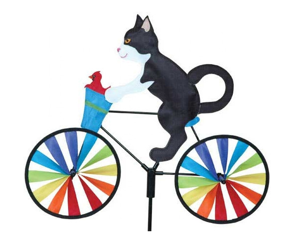 PREMIER DESIGNS - 20 inch Tuxedo Cat Bicycle Wind Garden Products Spinner (PD26859) 630104268596