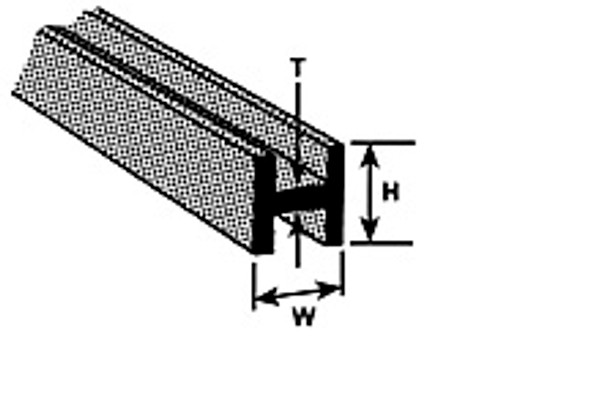 PLASTRUCT - Scale Structural Shapes - 3-16" H Column ABS (H-6) 4 pc./pk (90064) 764050900641