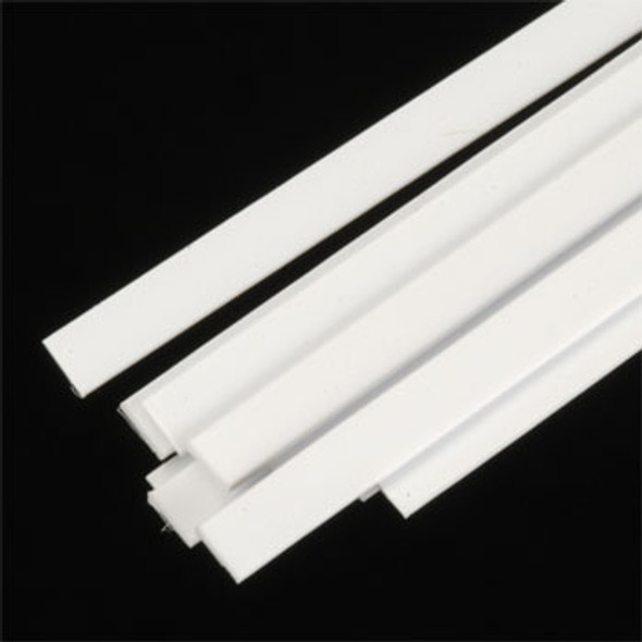 PLASTRUCT - 90726 Plastic Styrene Rectangle Strip Stock .020x1/8 x10" (10) 764050907268