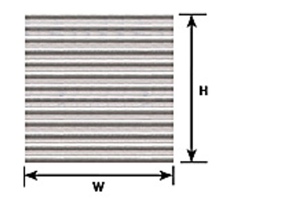 PLASTRUCT - Scale Plastic Pattern Sheet - O (1:48) CORRUGATED SIDING SHEET (2 Pack) (91519) 764050915195