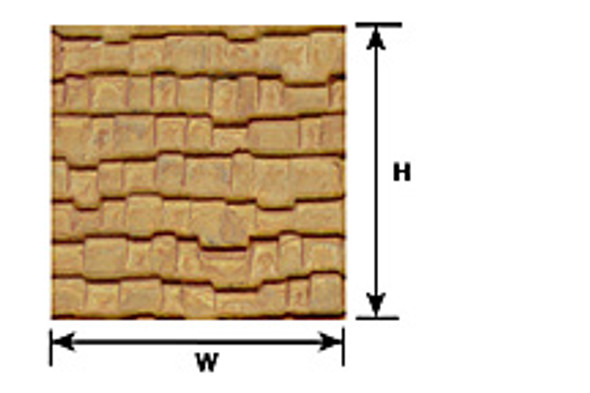 PLASTRUCT - Scale Plastic Pattern Sheet - O (1:48) WOOD SHAKE SHINGLE SHEET (2 Pack) (91655) 764050916550