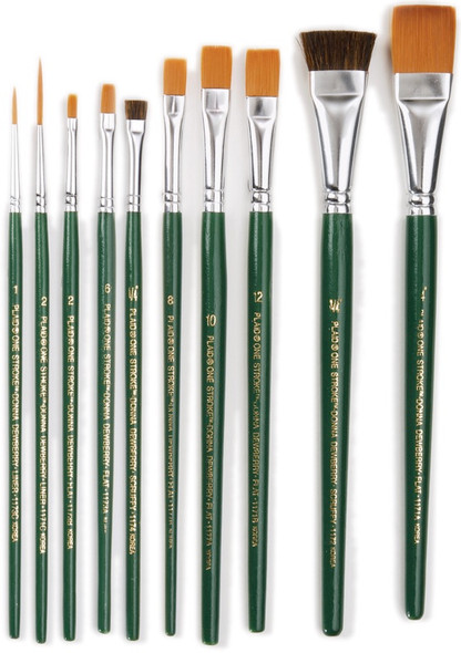 PLAID CRAFTS - One Stroke Brush Set-10/Pkg (1059) 028995010590