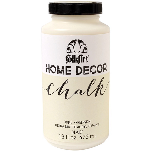 PLAID CRAFTS - Folkart Home Decor Chalk Paint 16oz-Sheepskin (HDCHLK16-34845) 028995348457