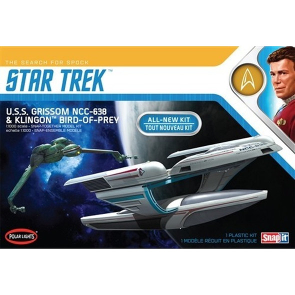 POLAR LIGHTS - 1/1000 Scale Star Trek USS Grissom/Klingon BoP Plastic Model Space SyFy Kit (2pk) Snap Kit (957) 849398020425