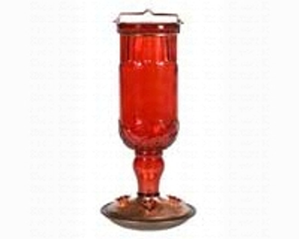 PERKY PET 24 oz Red Antique Glass HummingBird Feeder PP8119 078978101593