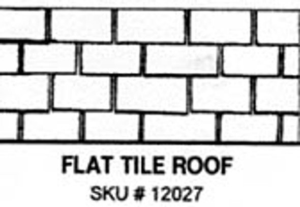 PRECISION PRODUCTS - Half Scale (1/2" Scale) Dollhouse Miniature Plastic Styrene Pattern Sheet Stock - Flat Tile Roof (PRE1227)