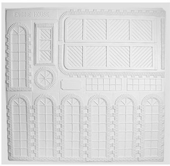 PRECISION PRODUCTS - Half Scale (1/2" Scale) Dollhouse Miniature Plastic Styrene Pattern Sheet Stock - Engine House Details (PRE1249)