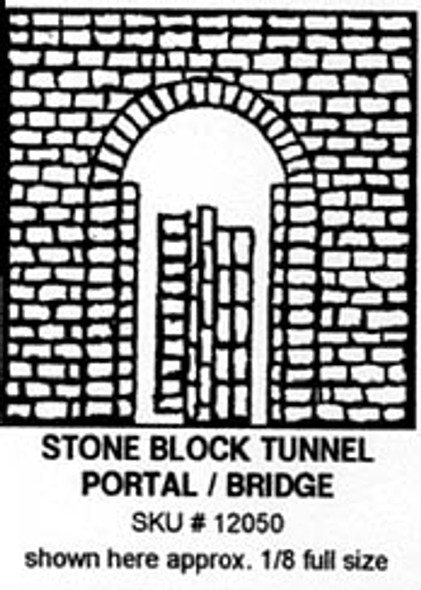 PRECISION PRODUCTS - Half Scale (1/2" Scale) Dollhouse Miniature Plastic Styrene Pattern Sheet Stock - Stone Block Tunnel Portal (PRE1250)