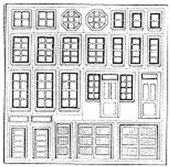 PRECISION PRODUCTS - Half Scale (1/2" Scale) Dollhouse Miniature Plastic Styrene Pattern Sheet Stock - Station Details Crystal Clear (PRE1261)