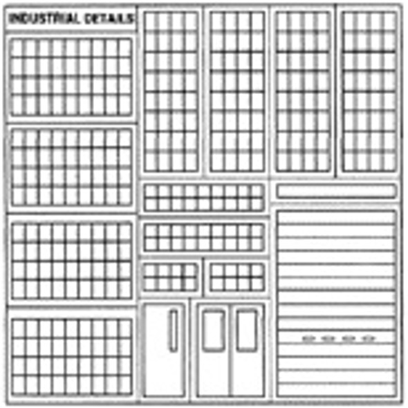 PRECISION PRODUCTS - (Half Inch Scale) 3D Plastic Pattern Sheet - Industrial Details (Crystal Clear) (1266)